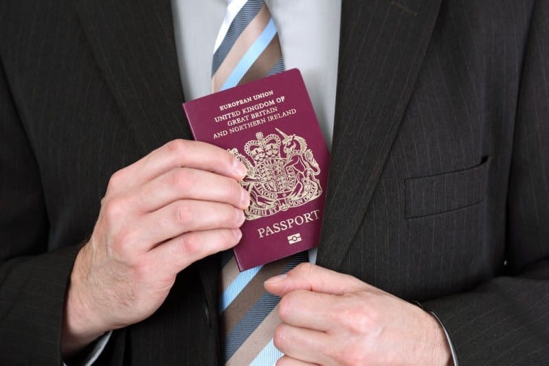 UK Passport person in suit